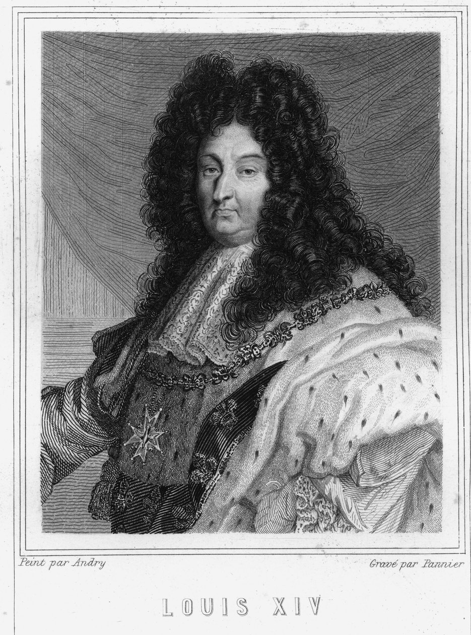 Portret Ludwika XIV (1638 - 1715), króla Francji - w „Histoire des Français” Lavallée, rycina, sd. autorstwa Unknown artist