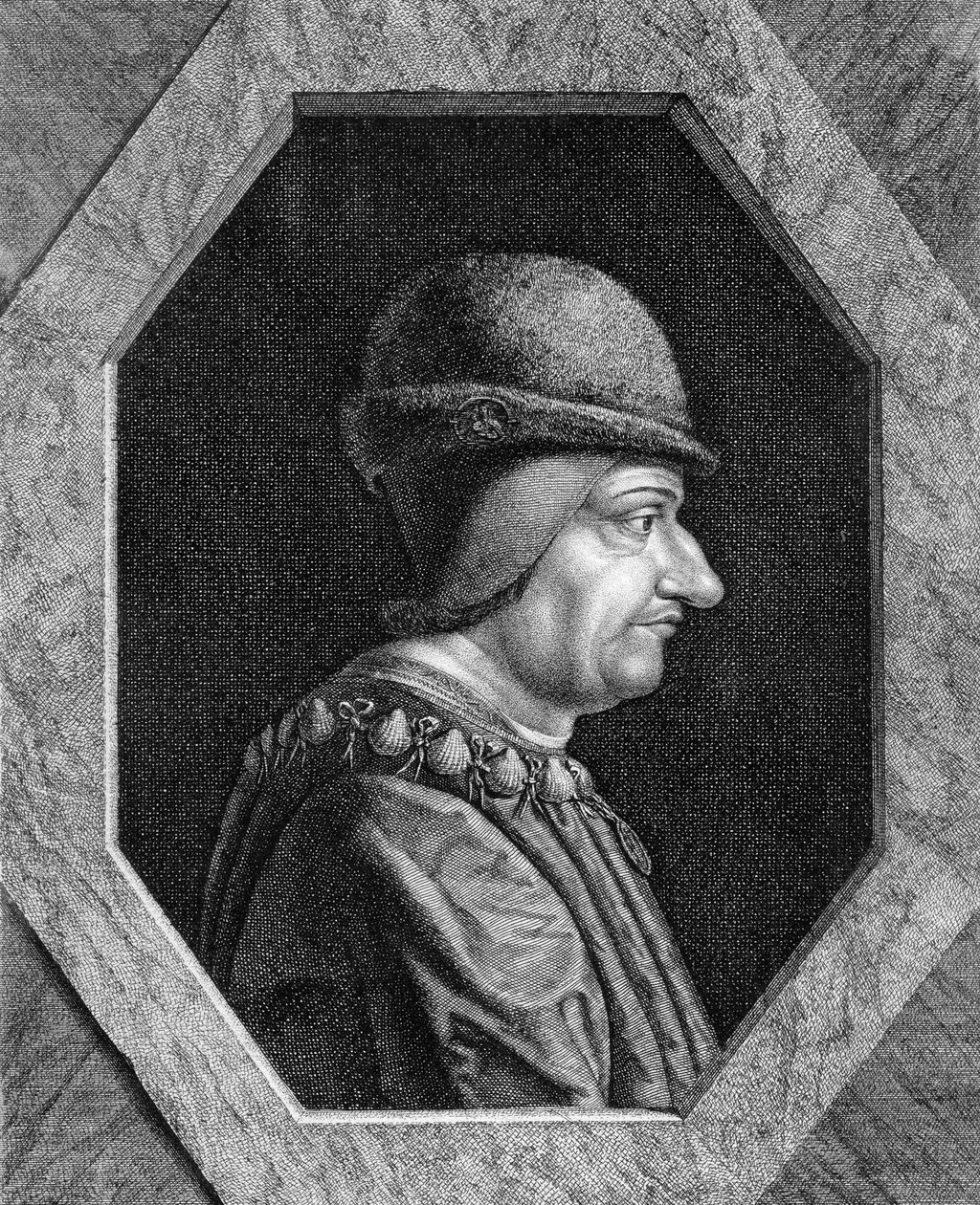 Portret Ludwika XI (1423 - 1483), króla Francji. autorstwa Unknown artist