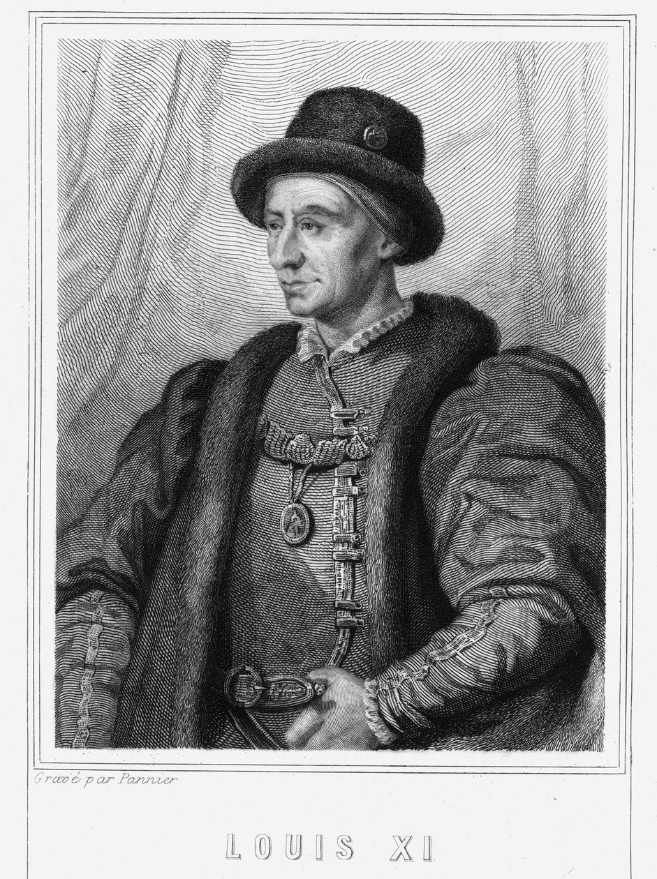 Portret Ludwika XI (1423 - 1483), króla Francji - w „Histoire des Français” Lavallée, rycina, sd. autorstwa Unknown artist