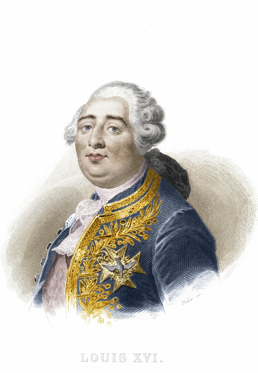 Portret Ludwika XVI. Grawerowanie XIX wieku. autorstwa Unknown artist