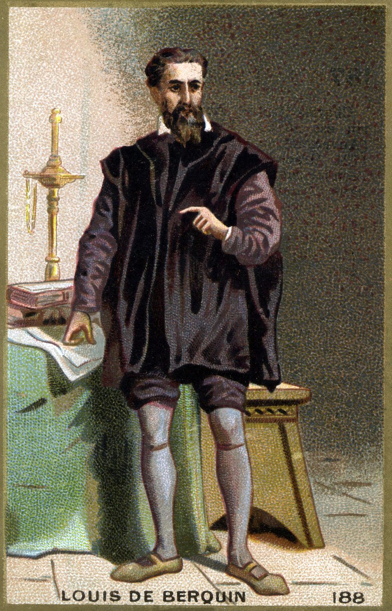 Portret Ludwika de Berquin (1485 - 1529), rycerza i humanisty. Chromolitografia XIX wieku. autorstwa Unknown artist