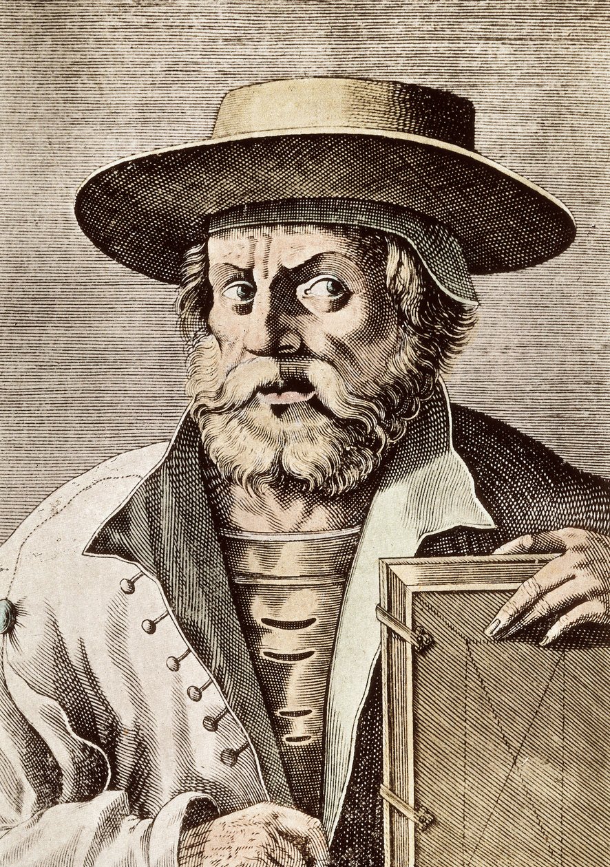 Portret Manuela (lub Emmanuela) Chrysolorasa (ok. 1355-1415), greckiego naukowca z XIV wieku. grawerunek z 1682 roku. autorstwa Unknown artist