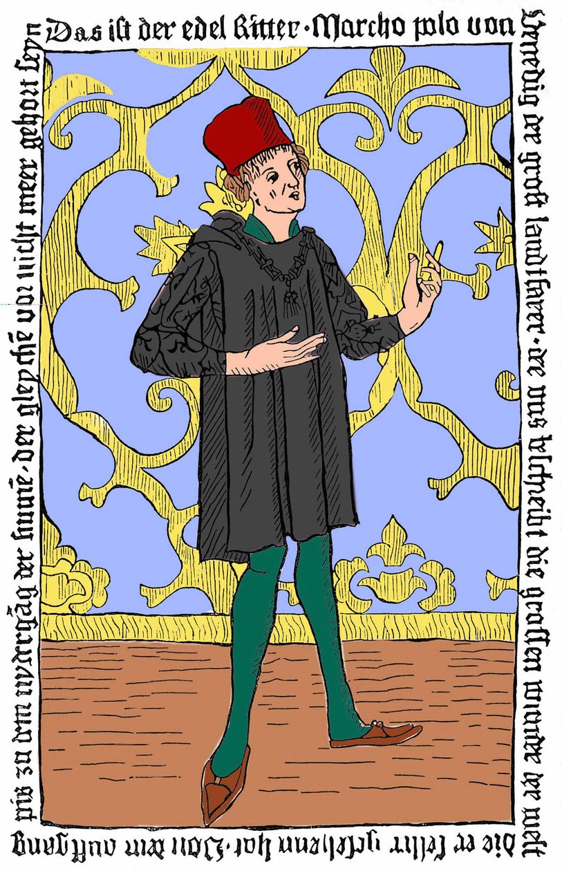 Portret Marco Polo (w. 1254 - 1324) autorstwa Unknown artist
