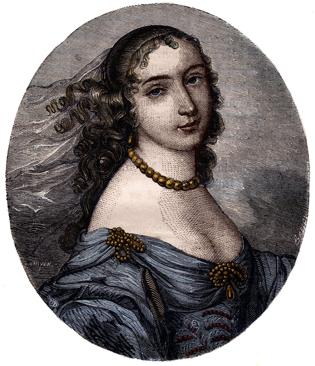 Portret Marguerite Hessein, Madame de la Sabliere (1636-1693) Francuski Salonniere. Rycina XIX wieku. autorstwa Unknown artist