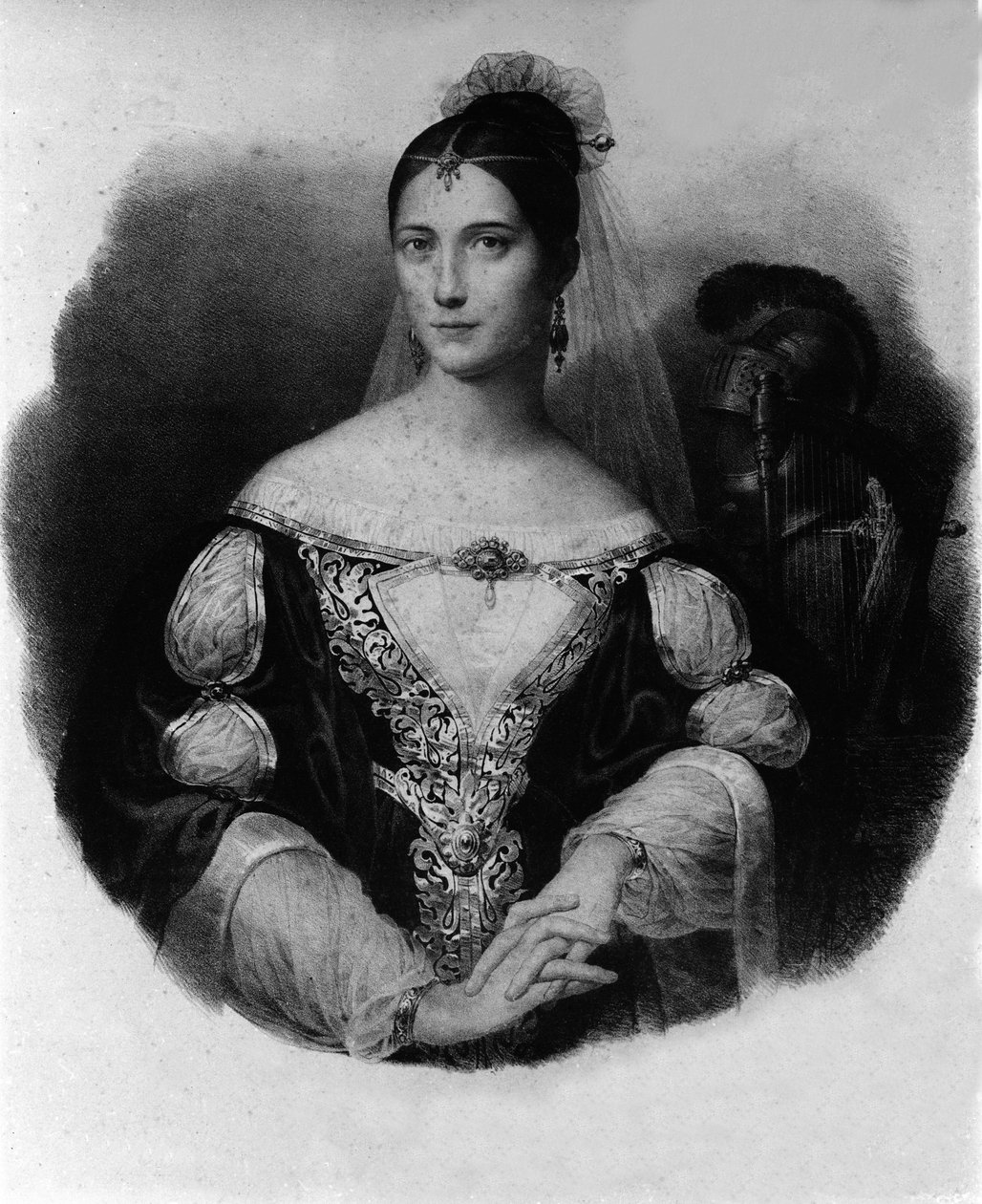 Portret Marii Garcii, znanej jako piosenkarka Malibran (1808-1836). autorstwa Unknown artist