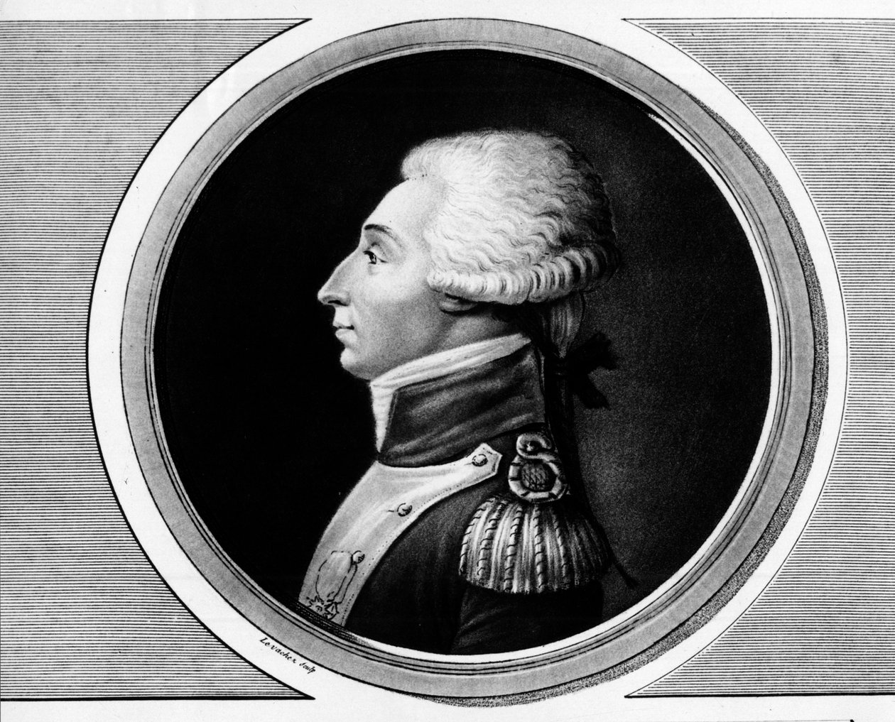 Portret Marie Gilbert Mottier, markiz de La Fayette ((Lafayette autorstwa Unknown artist