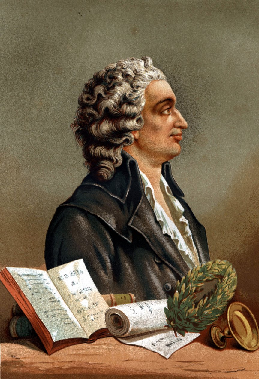 Portret Marie Jean Antoine Nicolas de Caritat, markiz de Condorcet (1743 - 1794) według „Nauka i jej ludzie” Louisa Figuiera. Barcelona 1881 autorstwa Unknown artist