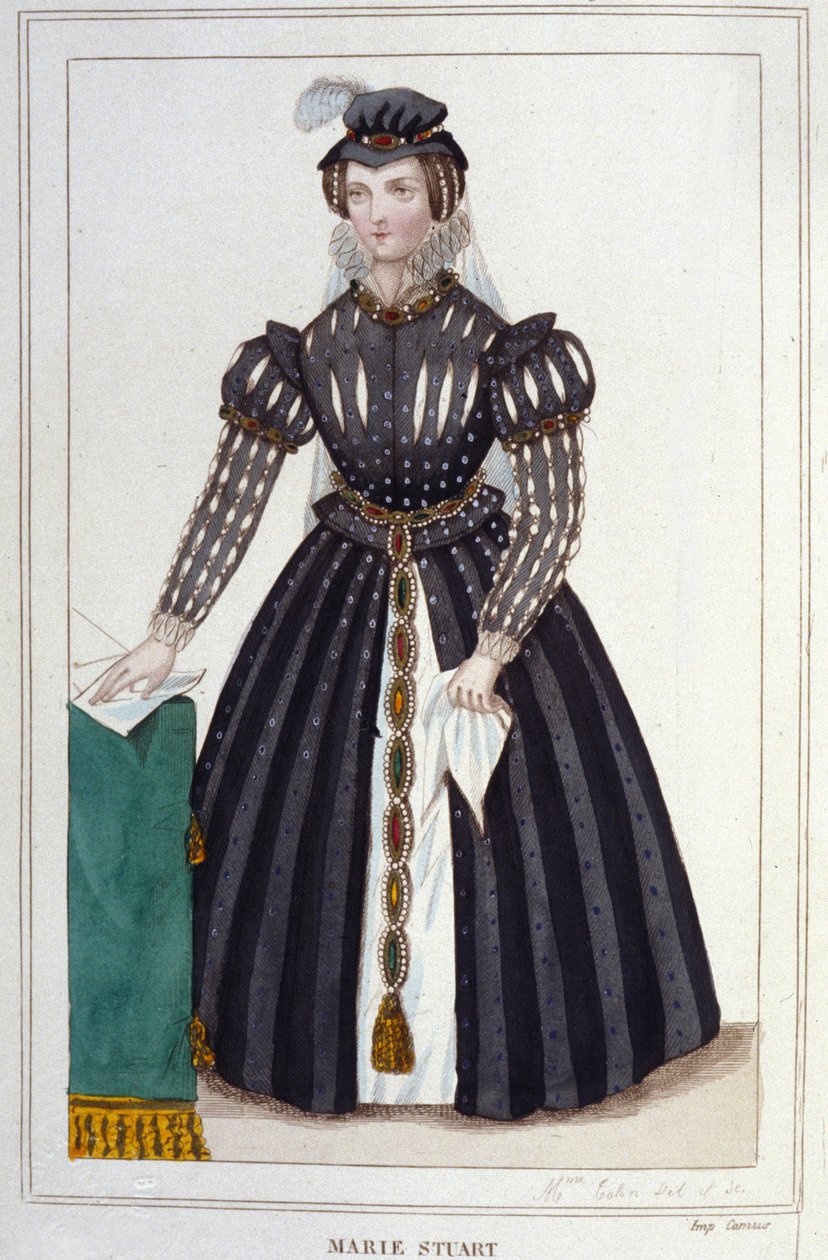 Portret Marii Stuart (1542 - 1587) Rycina z 1830 r. autorstwa Unknown artist