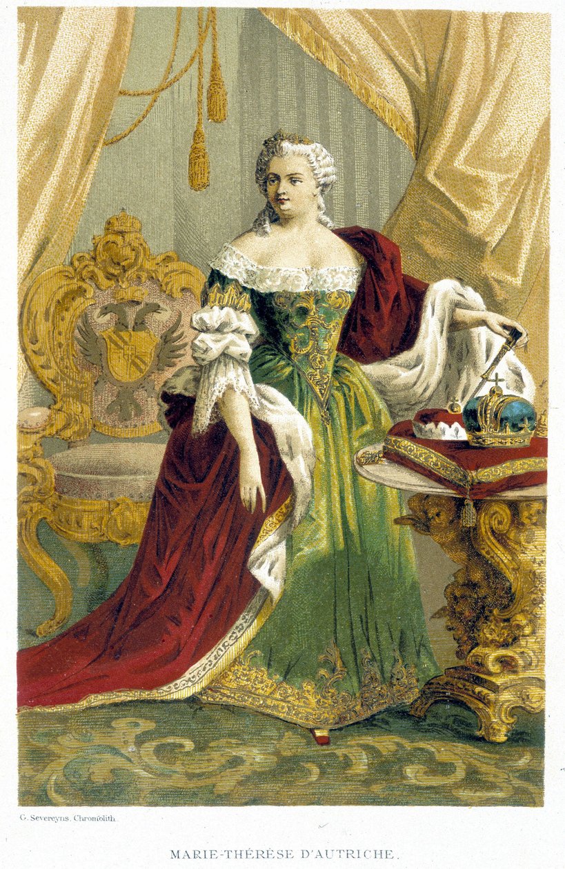 Portret Marii Teresy z Austrii (1717-1780). XIX-wieczna chromolitografia. autorstwa Unknown artist