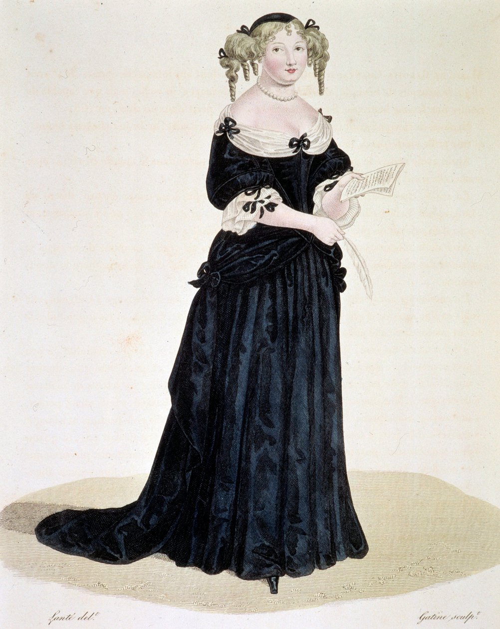 Portret Marie de Rabutin-Chantal (Rabutin Chantal), markizy de Sevigne dit Madame de Sevigne (1626-1696), kobiety listów. Grawerowanie prywatnej kolekcji autorstwa Unknown artist