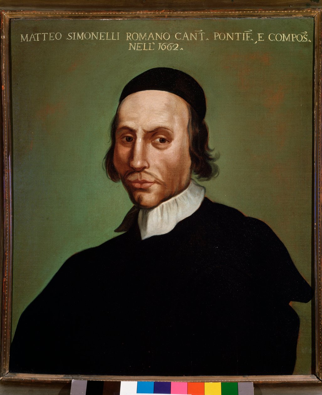 Portret Matteo Simonelli (1618-1696) włoskiego kompozytora Anonimowy obraz. 1662. Bolonia, Muzeum Miejskie autorstwa Unknown artist