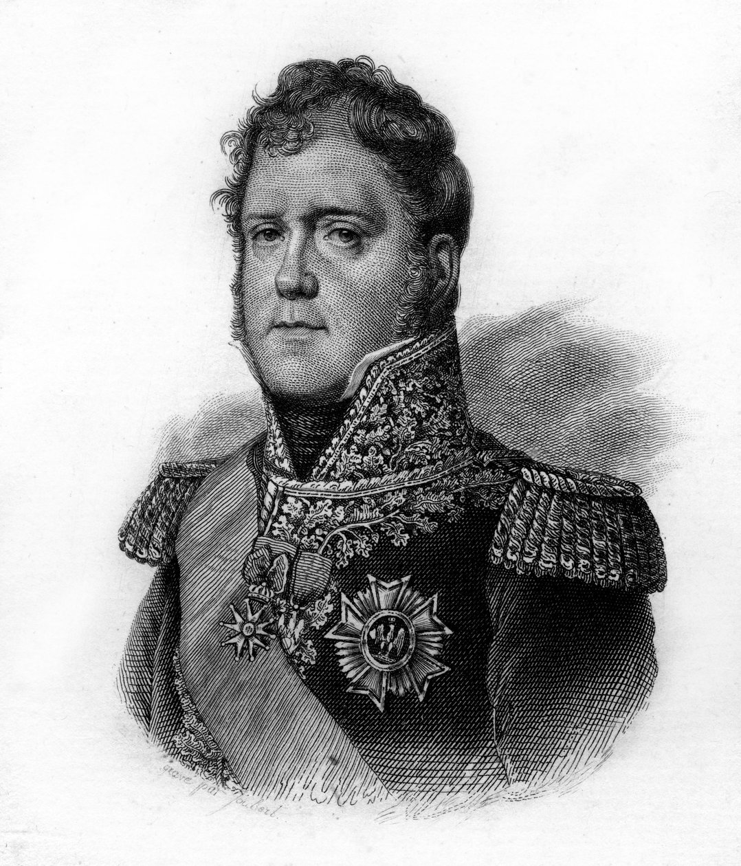 Portret Michela Neya (1769-1815), księcia Elchingen, księcia Moskwy, marszałka Francji, rycina z XIX wieku autorstwa Unknown artist
