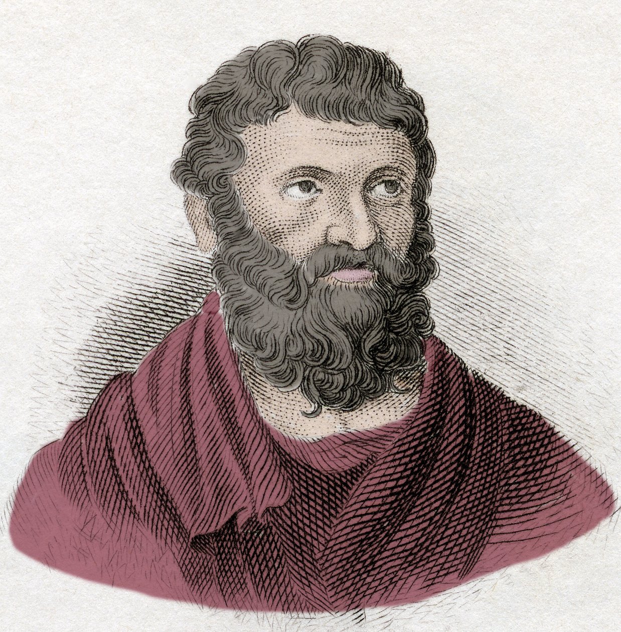 Portret Miltiady (Miltiades) Młodego (540-489 pne), strategii ateńskiej i tyrana Chersonese z Tracji. Rycina XIX wieku. autorstwa Unknown artist