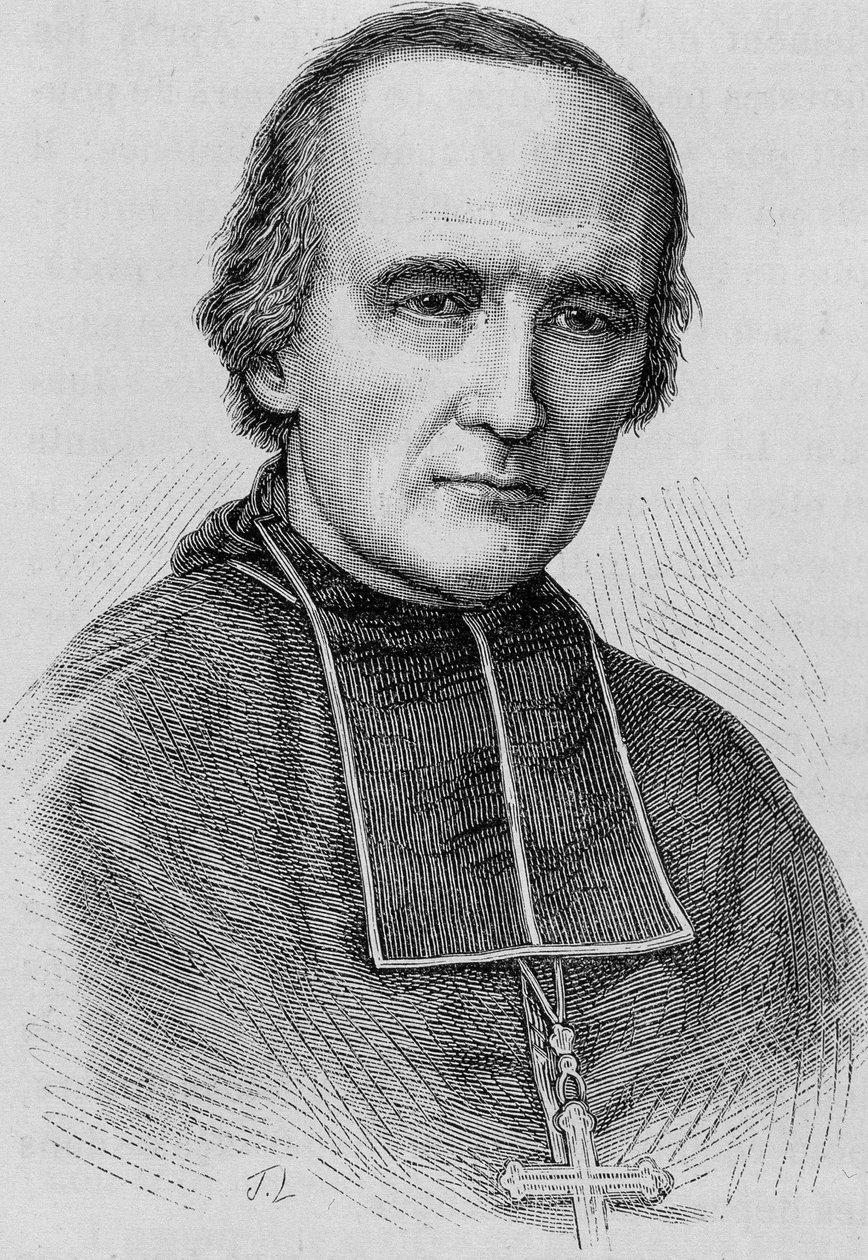 Portret prałata Darboya (1813 - 1871), arcybiskupa Paryża. Rycina z końca XIX wieku w „Histoire de France” H. Martina. autorstwa Unknown artist