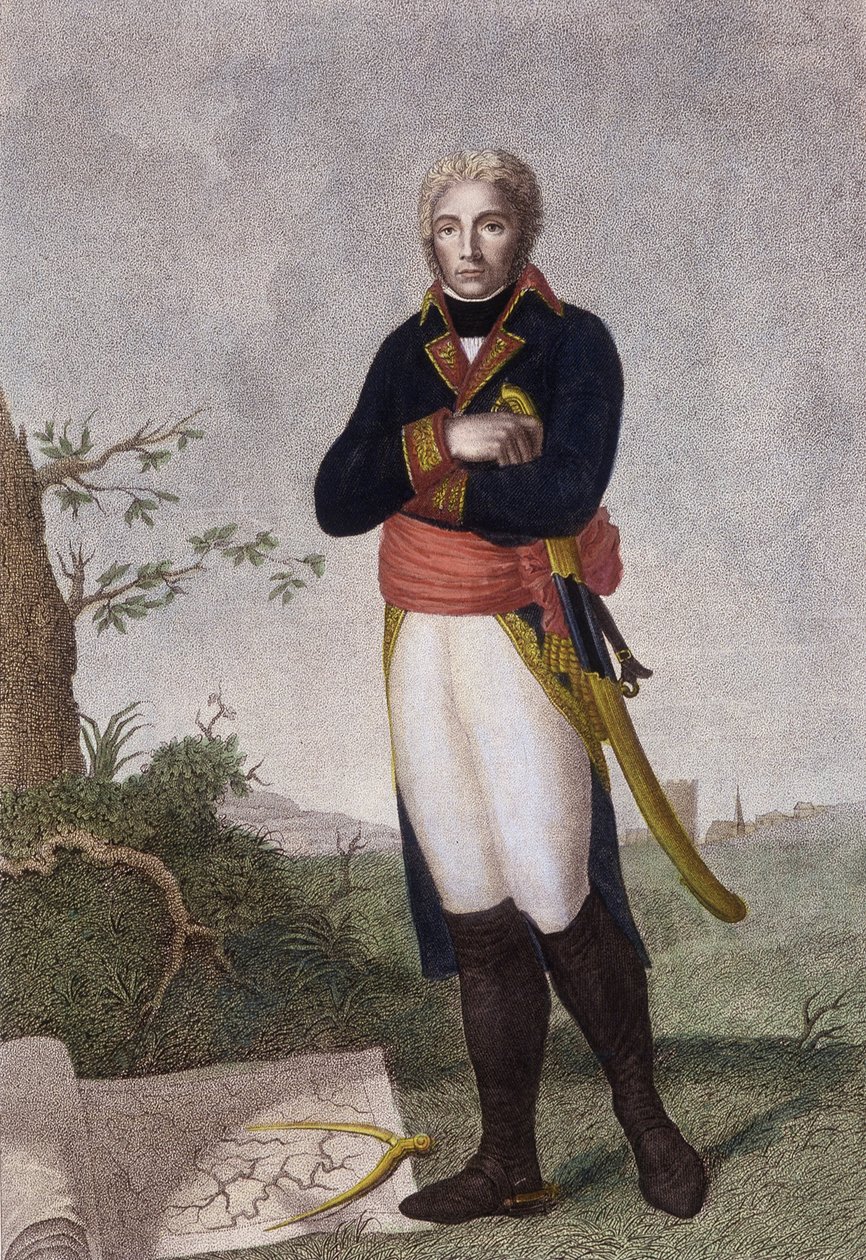 Portret Moreau - litografia autorstwa Unknown artist