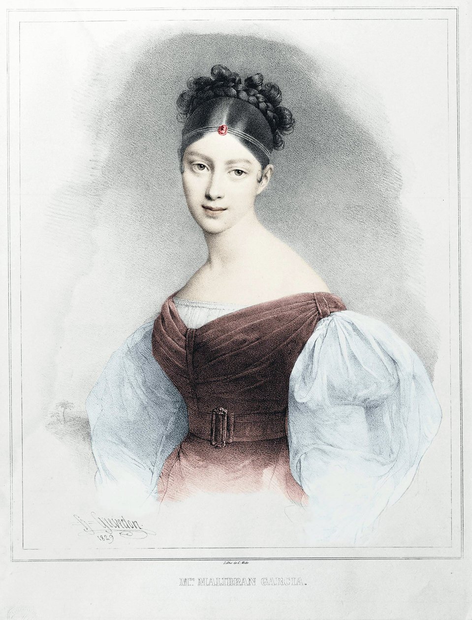 Portret pani Malibran Garcia - śpiewaczka mezzosopran autorstwa Unknown artist