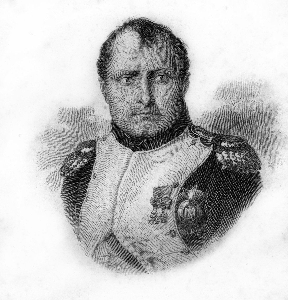 Portret Napoleona Bonaparte, rycina z XIX wieku autorstwa Unknown artist