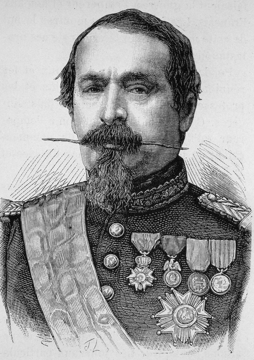 Portret Napoleona III (1808 - 1873). Rycina z końca XIX wieku w „Histoire de France” H. Martina. autorstwa Unknown artist