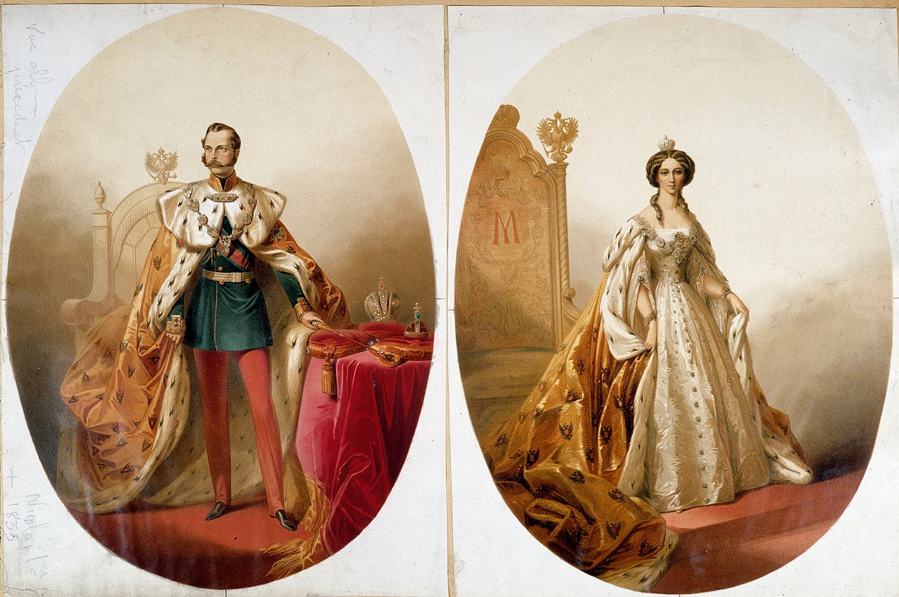 Portret Mikołaja I (1796-1855), cesarza Rosji i jego żony Aleksandry Fiodorowna autorstwa Unknown artist