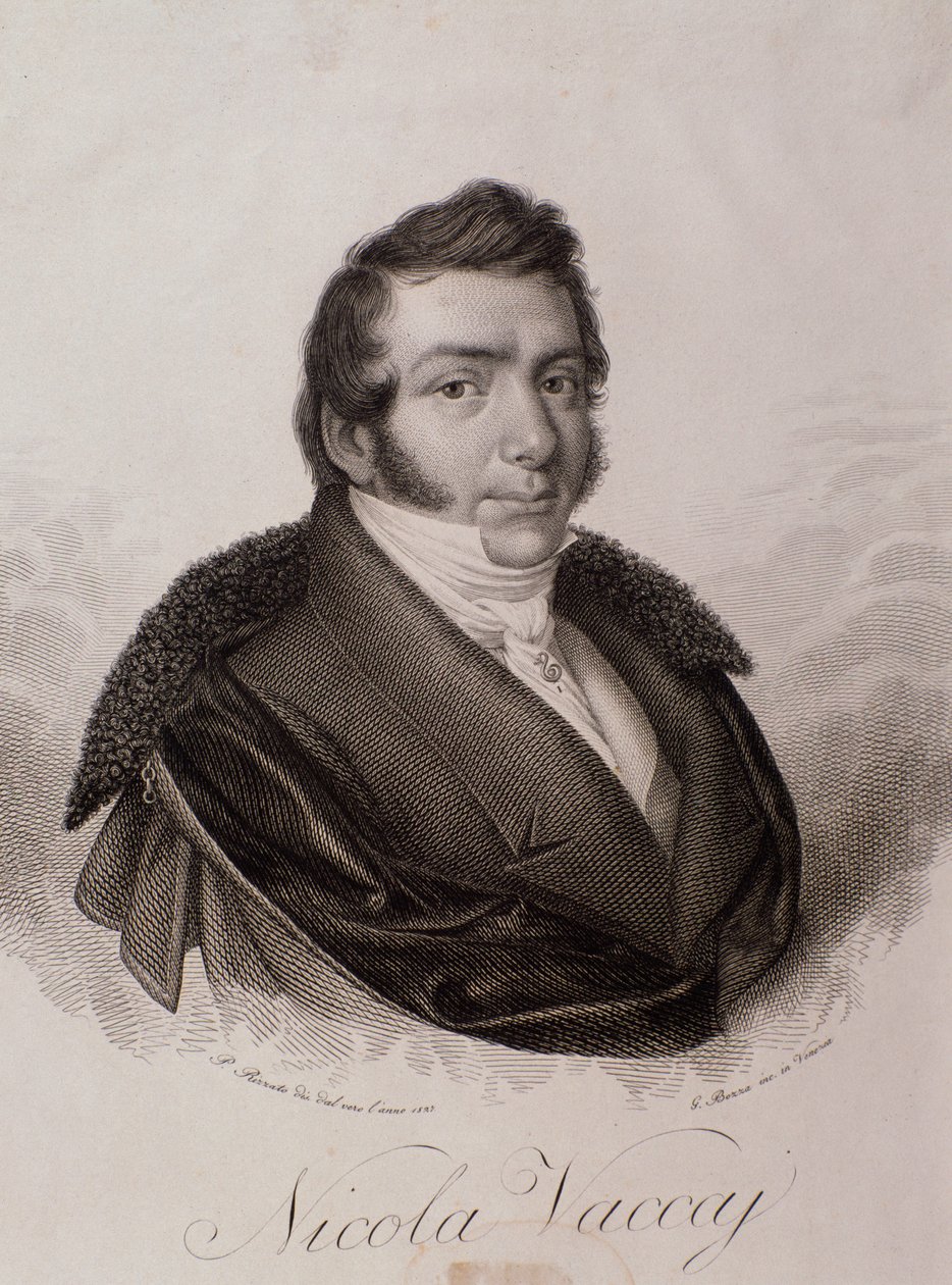 Portret Nicola Vaccai (rycina autorstwa Unknown artist