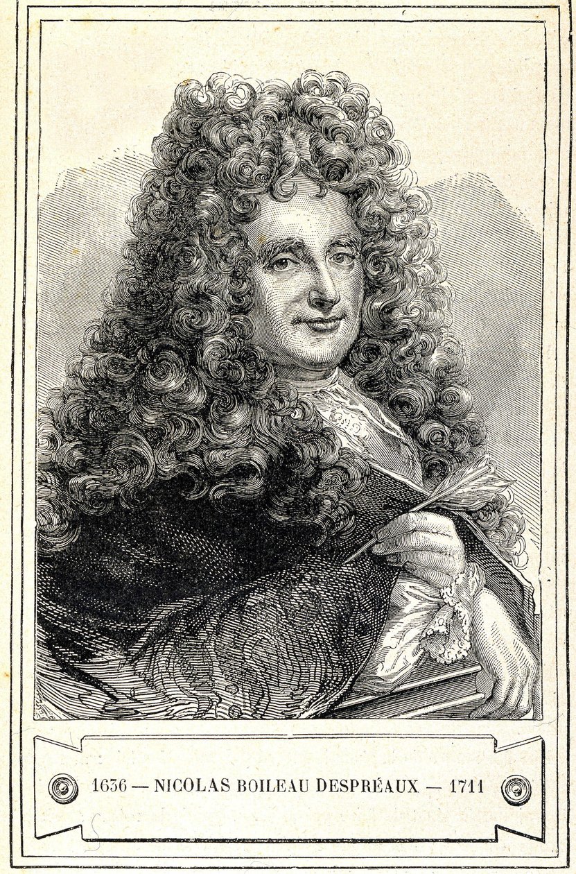Portret Nicolasa Boileau Despreaux (Boileau-Despreaux) (1636 - 1711), rycina XIX wiek autorstwa Unknown artist