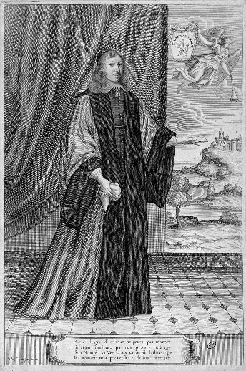 Portret Nicolasa Fouqueta. sd. Rycina XIX wieku autorstwa Unknown artist