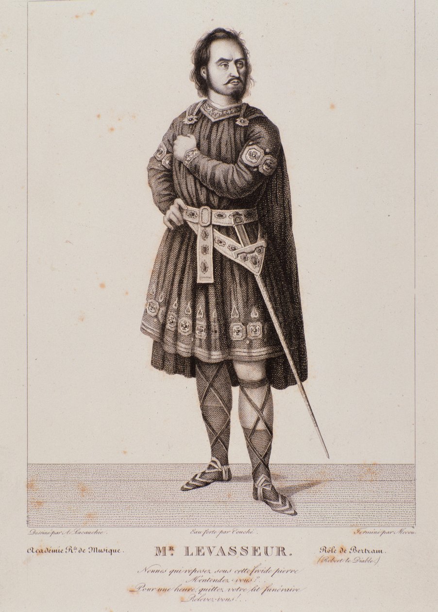 Portret Nicolasa Prospera Levasseura jako Bertrama w operze Robert le Diable (1831) autorstwa Unknown artist