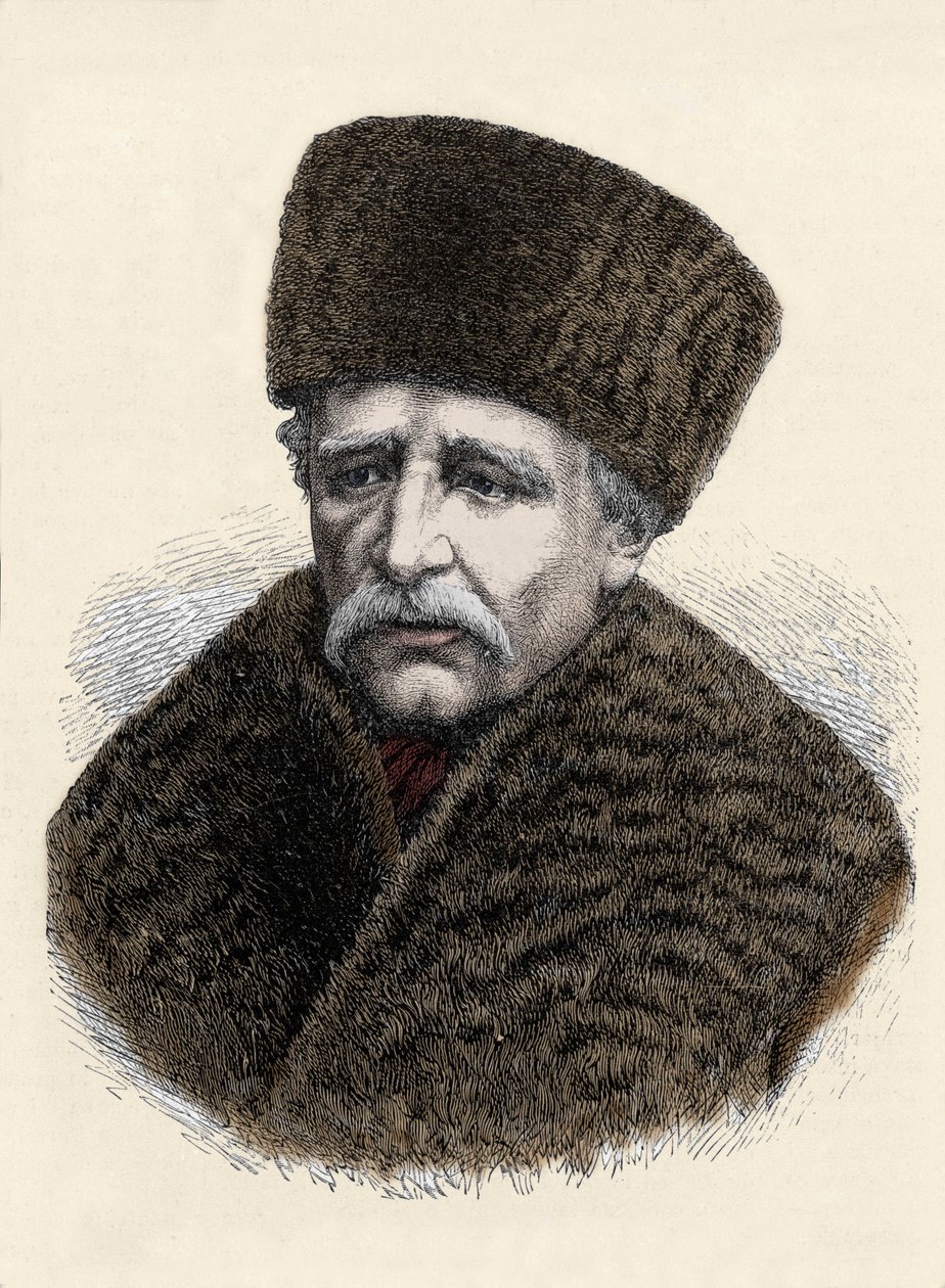Portret Nilsa Adolfa Erika (Erica) Barona Nordenskjolda (Nordenskiolda) (1832-1901), szwedzkiego przyrodnika i odkrywcy. Rycina z końca XIX wieku. autorstwa Unknown artist