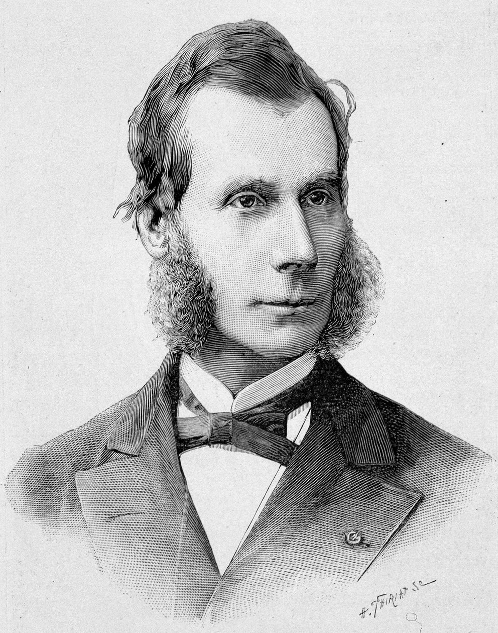 Portret Numy Denisa Fustela de Coulanges (1830 - 1889). Rycina z końca XIX wieku w „Histoire de France” H. Martina. autorstwa Unknown artist