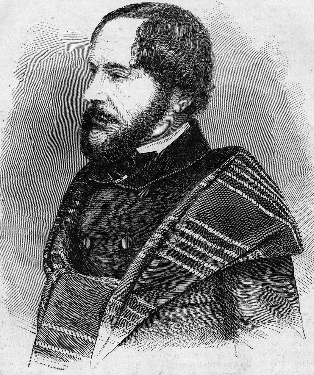 Portret krytyka Filarety (1798-1873) i literata francuskiego. Rycina z 1873 r. autorstwa Unknown artist
