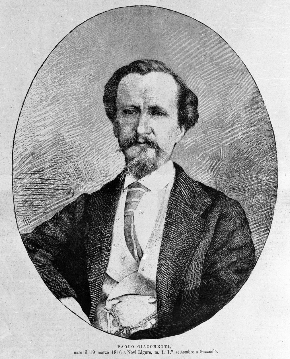 Portret Paolo Giacomettiego (1816-1882) włoskiego pisarza. autorstwa Unknown artist