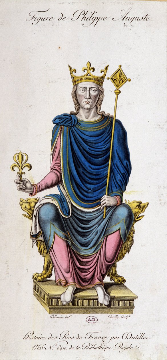 Portret Filipa Augusta na tronie – z dokumentu z XIII wieku autorstwa Unknown artist