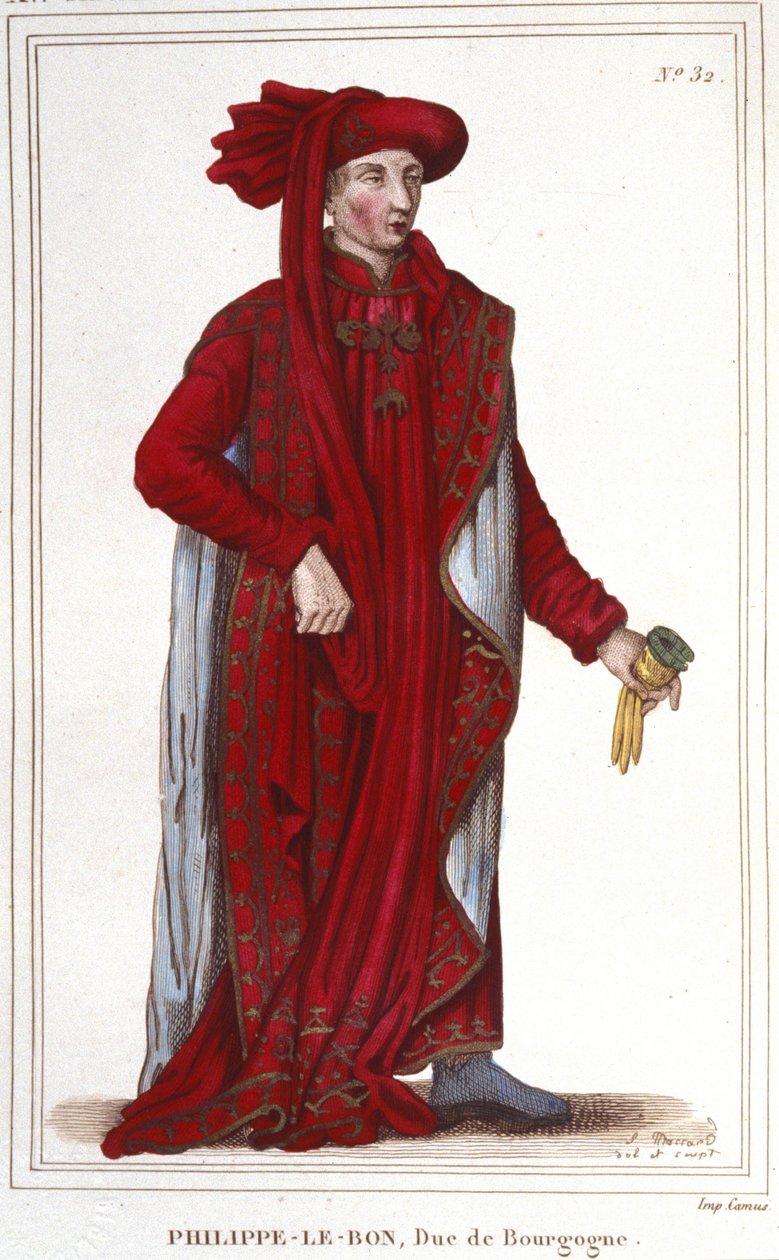 Portret Filipa III Dobrego (1396-1467), rycina księcia Burgundii z 1830 r autorstwa Unknown artist