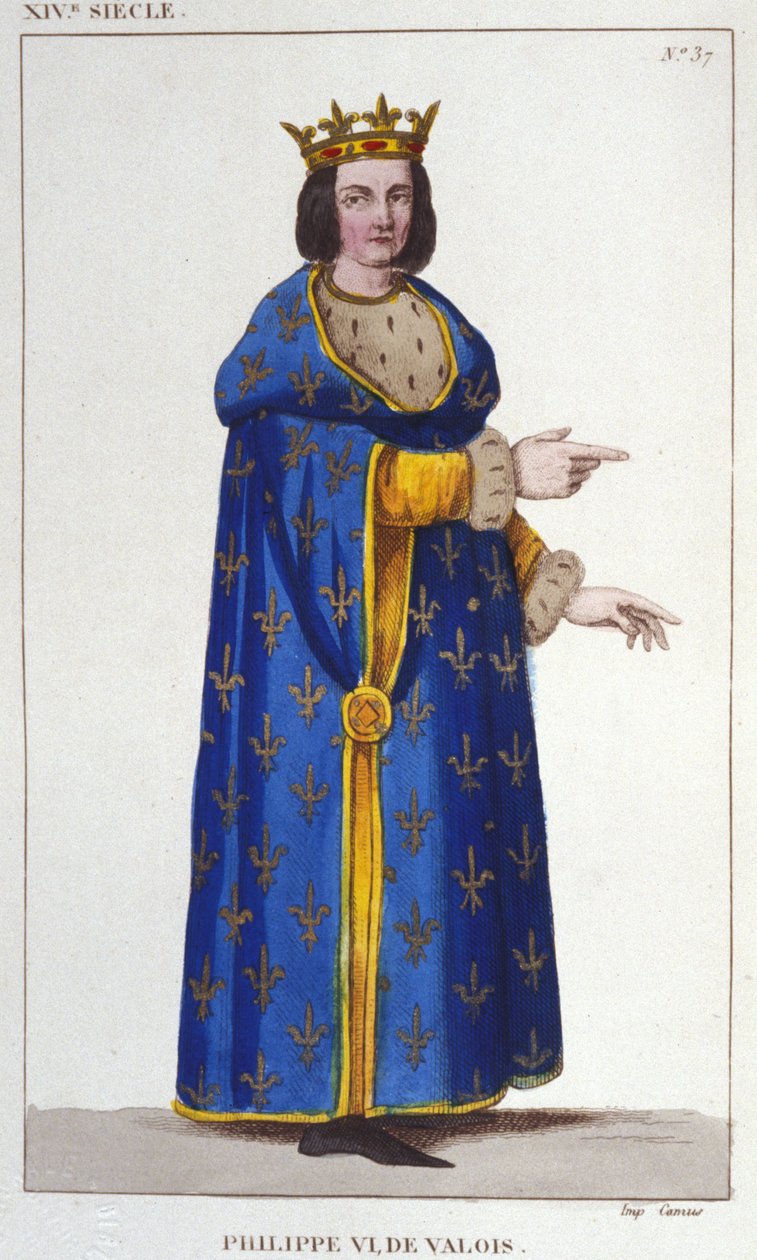 Portret Filipa VI Walezego (1293-1350), króla Francji. Grawerowanie z 1830 r autorstwa Unknown artist