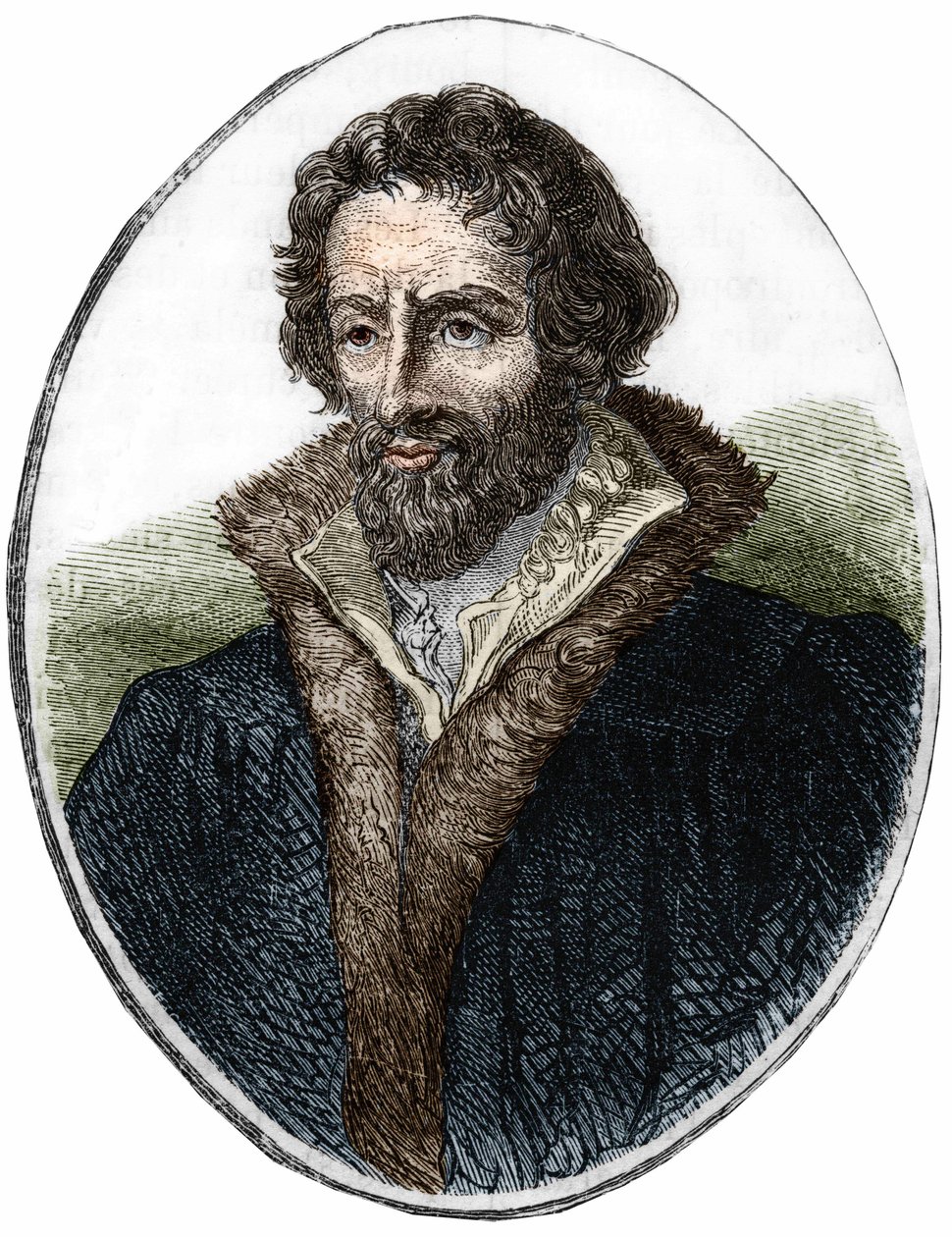 Portret Filipa Melanchtona (Melanchtona) (1497 - 1560), niemieckiego reformatora religijnego. Rycina XIX wieku autorstwa Unknown artist