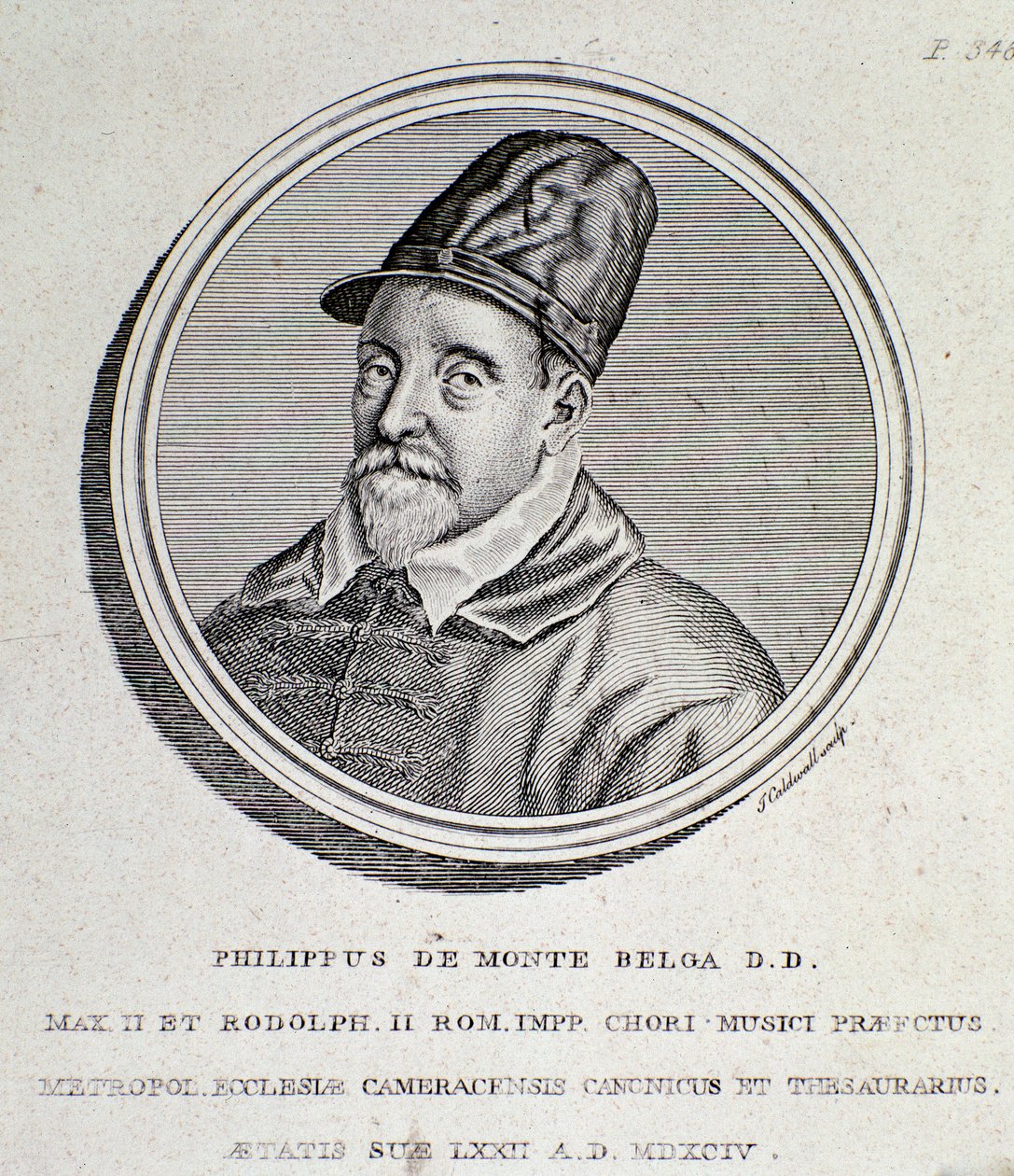 Portret Philippe de Monte (rycina autorstwa Unknown artist