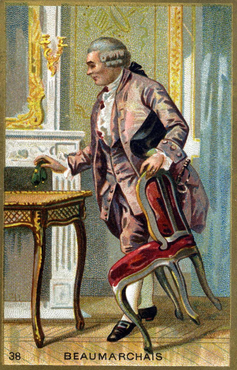 Portret Pierre-Augustina Carona de Beaumarchais (1732-1799), francuskiego pisarza i dramaturga. autorstwa Unknown artist