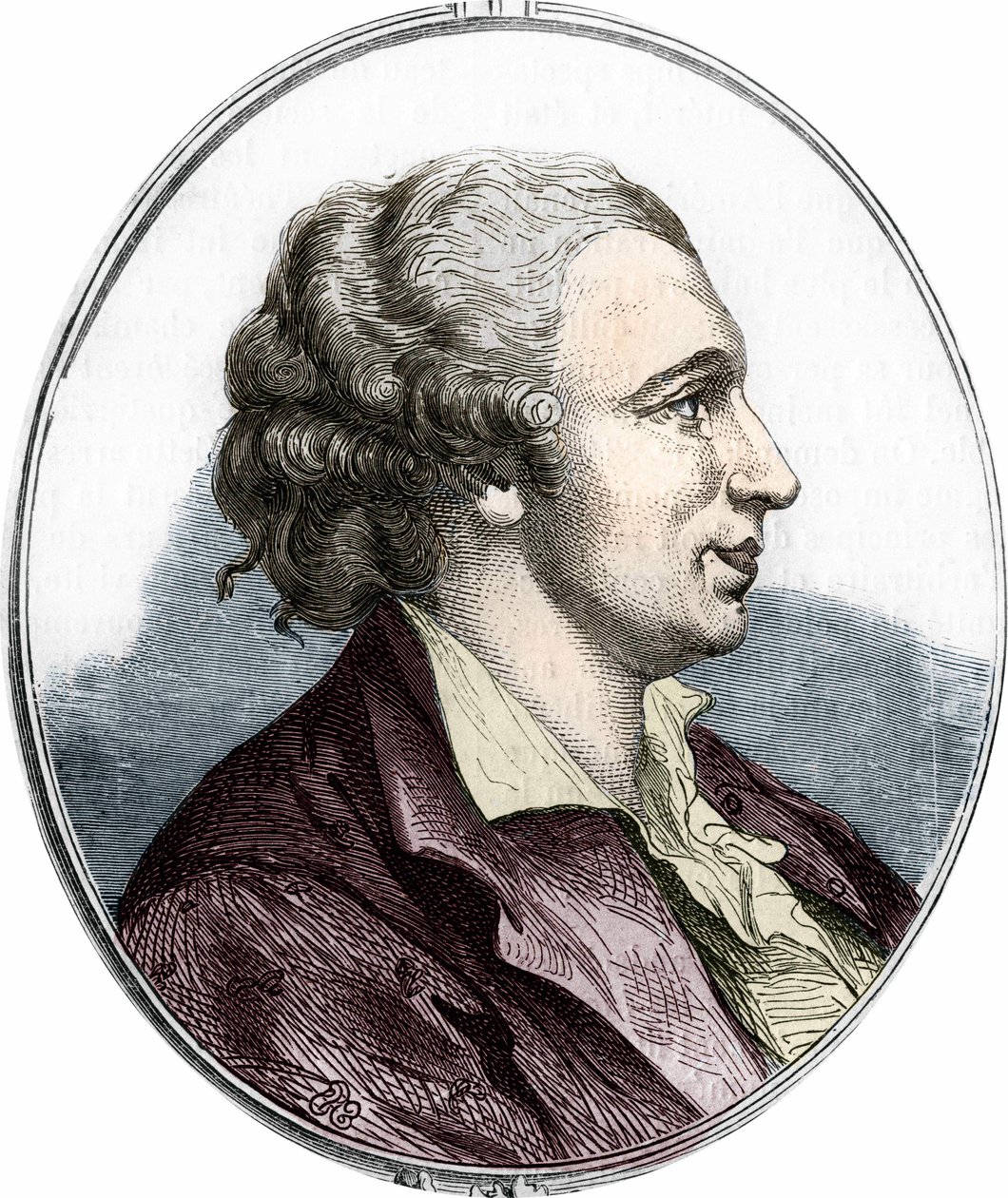 Portret Pierre Augustin Caron de Beaumarchais (1732 - 1799) Francuski pisarz i dramaturg. grawerunek z 1866 roku. autorstwa Unknown artist