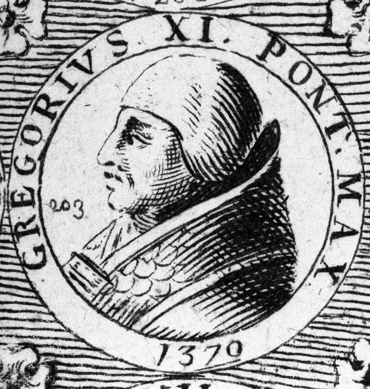 Portret papieża Grzegorza XI wybranego w 1370 i zmarłego w 1378. autorstwa Unknown artist