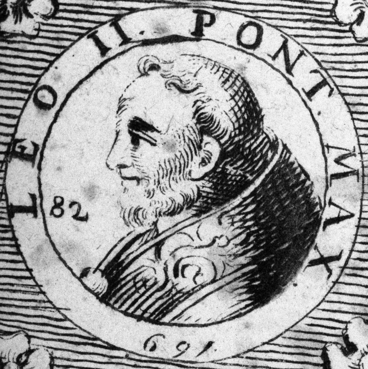 Portret papieża Leona II (682-683). autorstwa Unknown artist