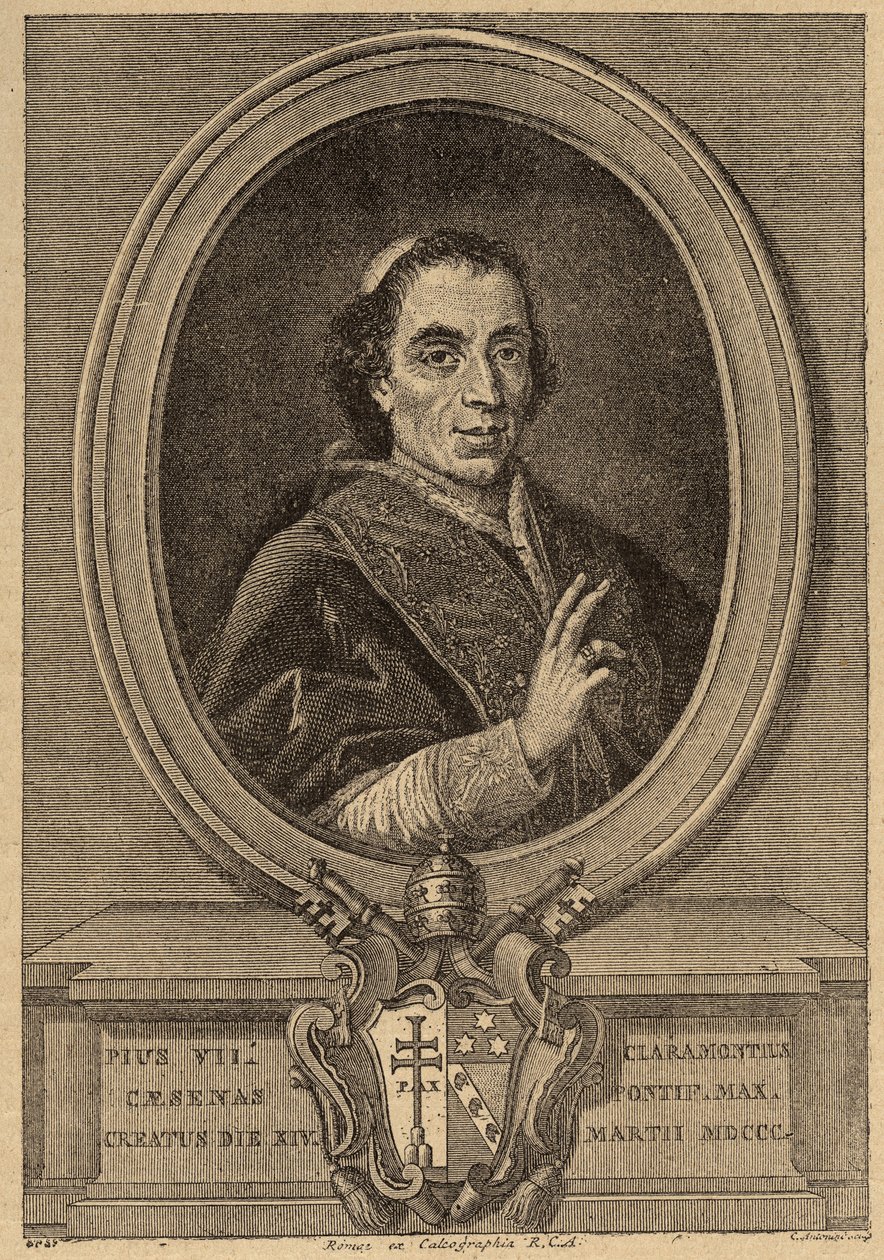 Portret papieża Piusa VII (1742-1823) (Portret papieża Piusa VII). autorstwa Unknown artist