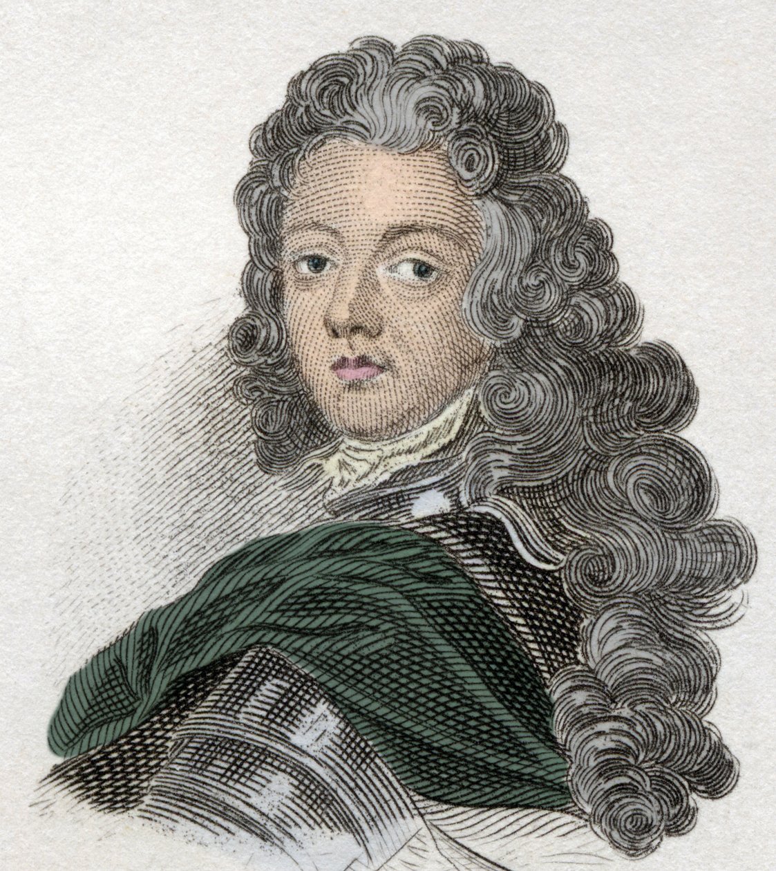 Portret księcia Eugeniusza Sabaudzkiego (Savoie Carignan, hrabiego Soissons (1663-1736), wojska francuskiego. Rycina z XIX wieku. autorstwa Unknown artist