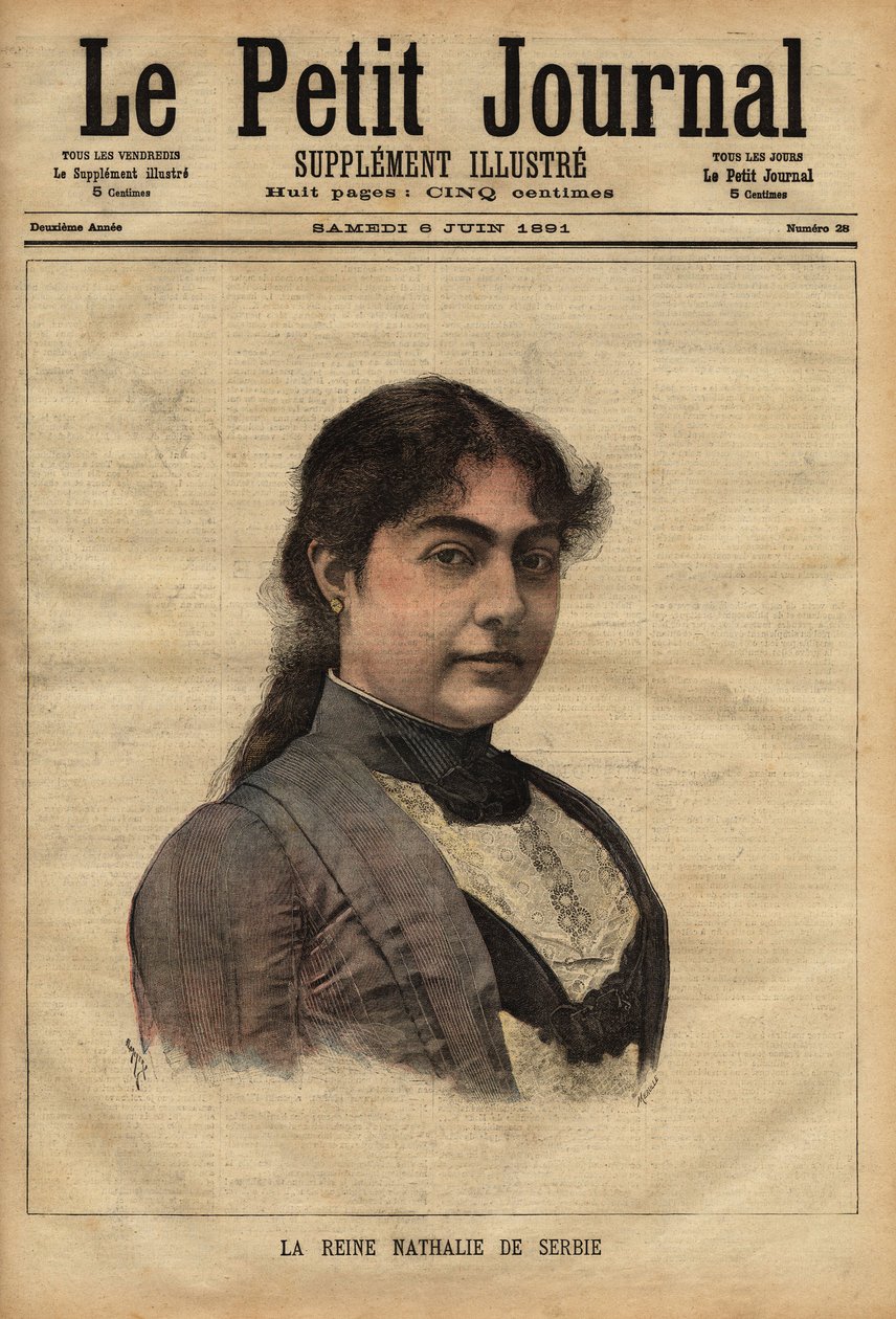 Portret królowej Natalii z Serbii autorstwa Unknown artist