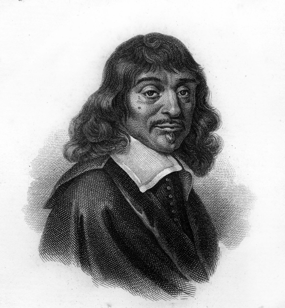 Portret René Kartezjusza, rycina z XIX wieku autorstwa Unknown artist