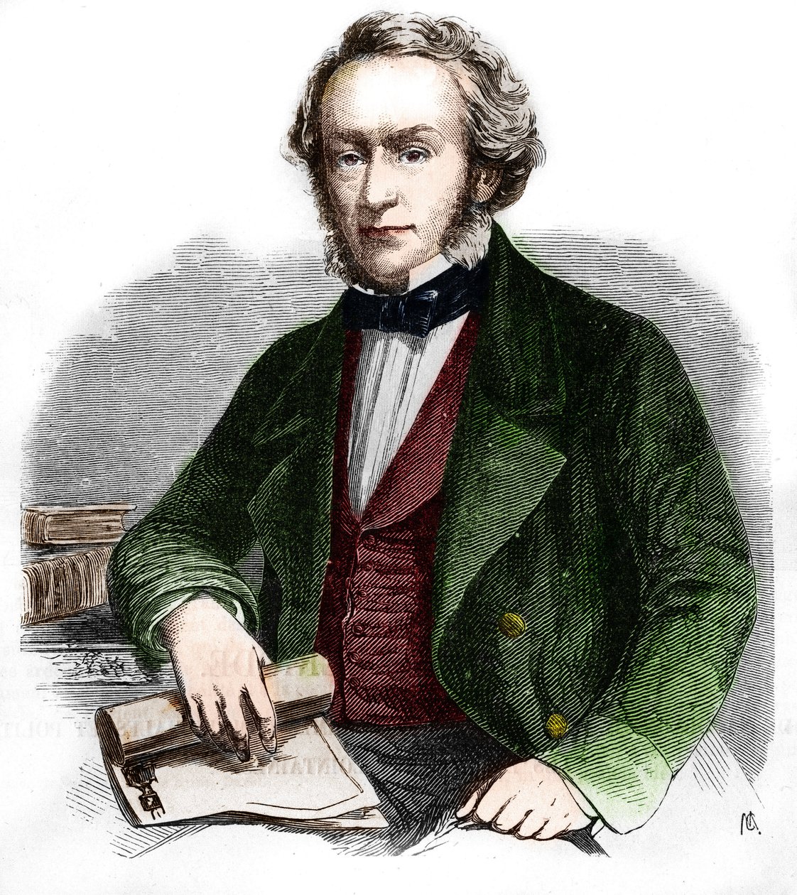 Portret Richarda Cobdena. Brytyjski ekonomista i polityk (1804-1865). Grawerowanie z 1866 roku. autorstwa Unknown artist