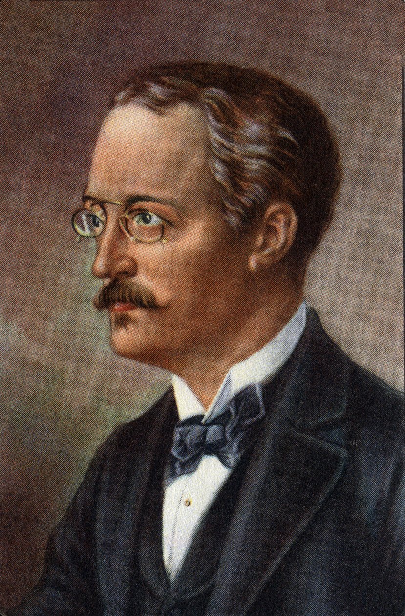Portret Rudolfa Diesla, niemieckiego inżyniera, XX wiek (chromo) autorstwa Unknown Artist