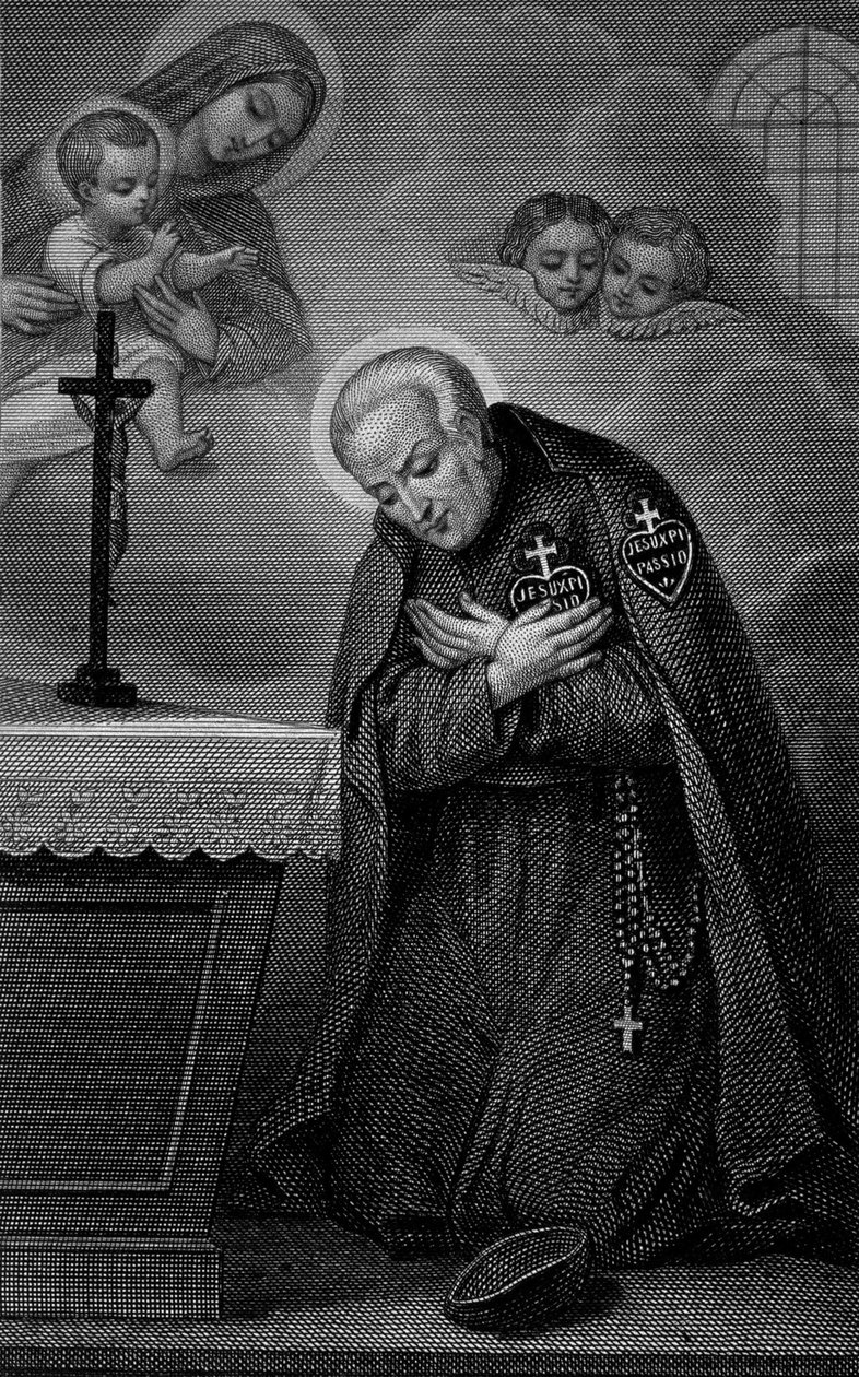 Portret św. Pawła od Krzyża. Grawerowanie XIX wieku. autorstwa Unknown artist