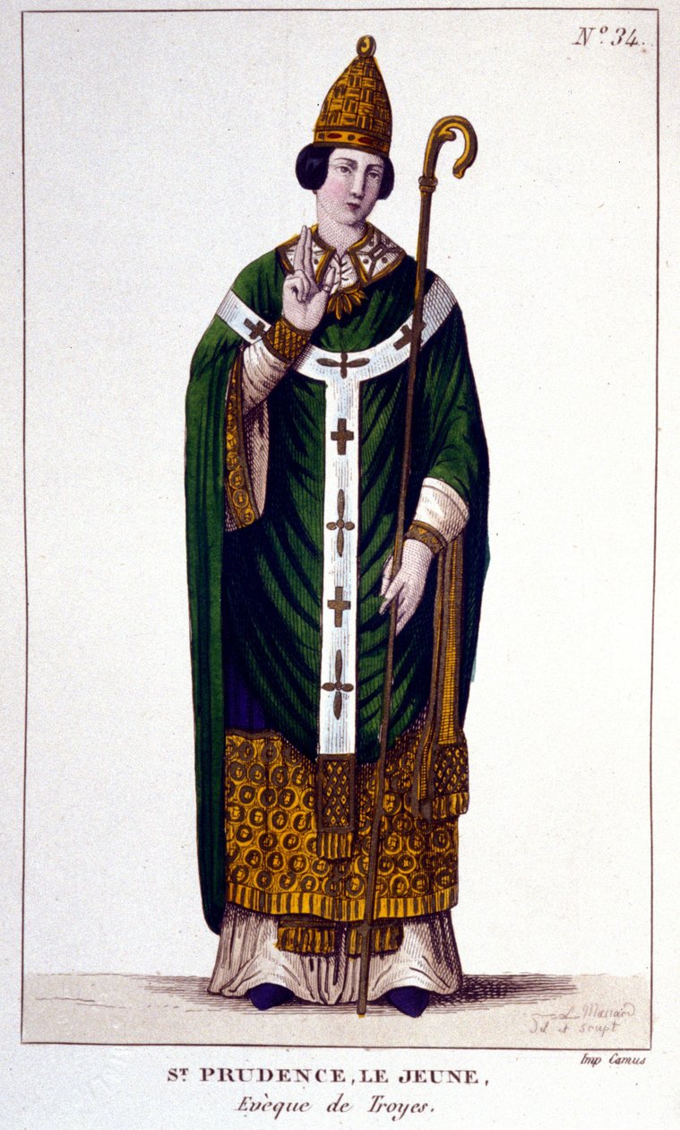 Portret św. Prudence autorstwa Troyes Eveque de Troyes (IX wiek). autorstwa Unknown artist