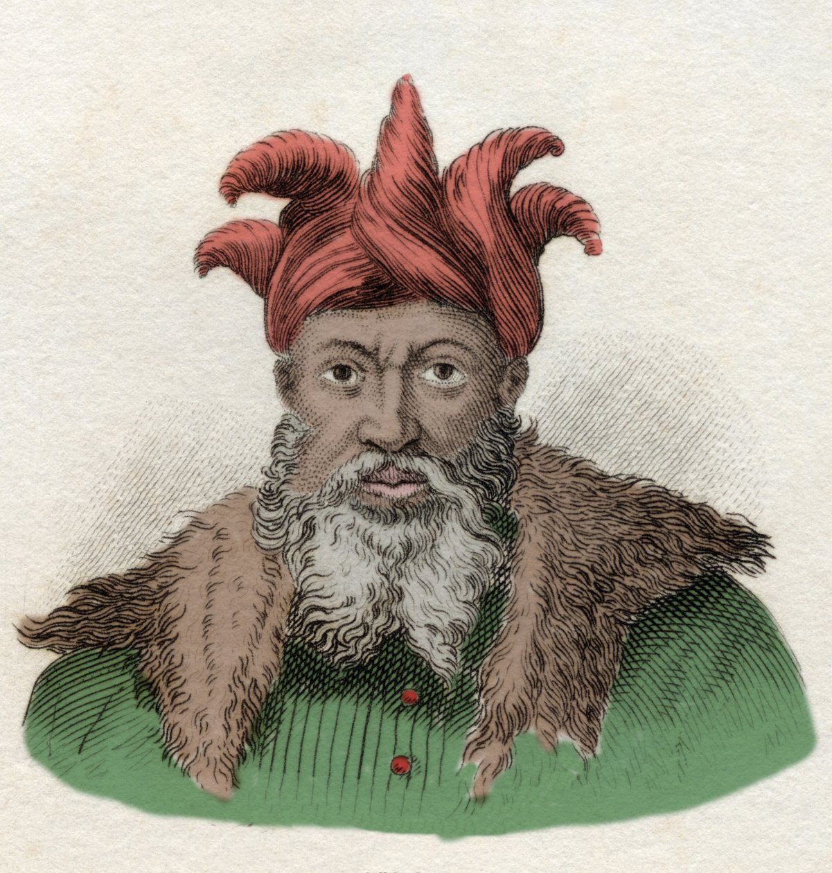 Portret Saladyna (1138-1193) (Salah al Din Yusuf al-Ayyubi (al Ayyubi) dowódca wojskowy przeciwko Krzyżom w Egipcie. Rycina z XIX wieku. autorstwa Unknown artist