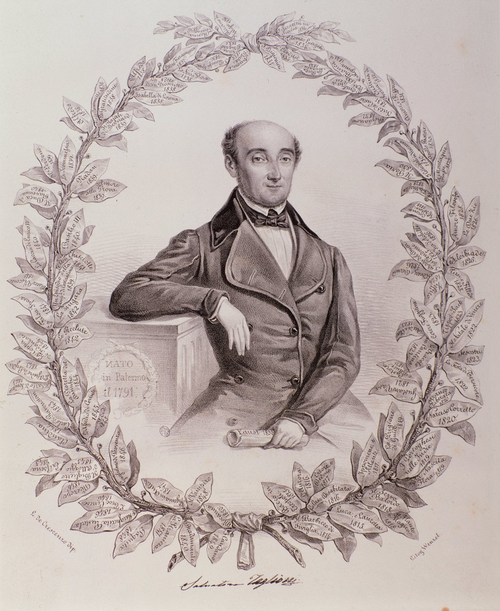 Portret Salvatore Taglioniego (rycina autorstwa Unknown artist